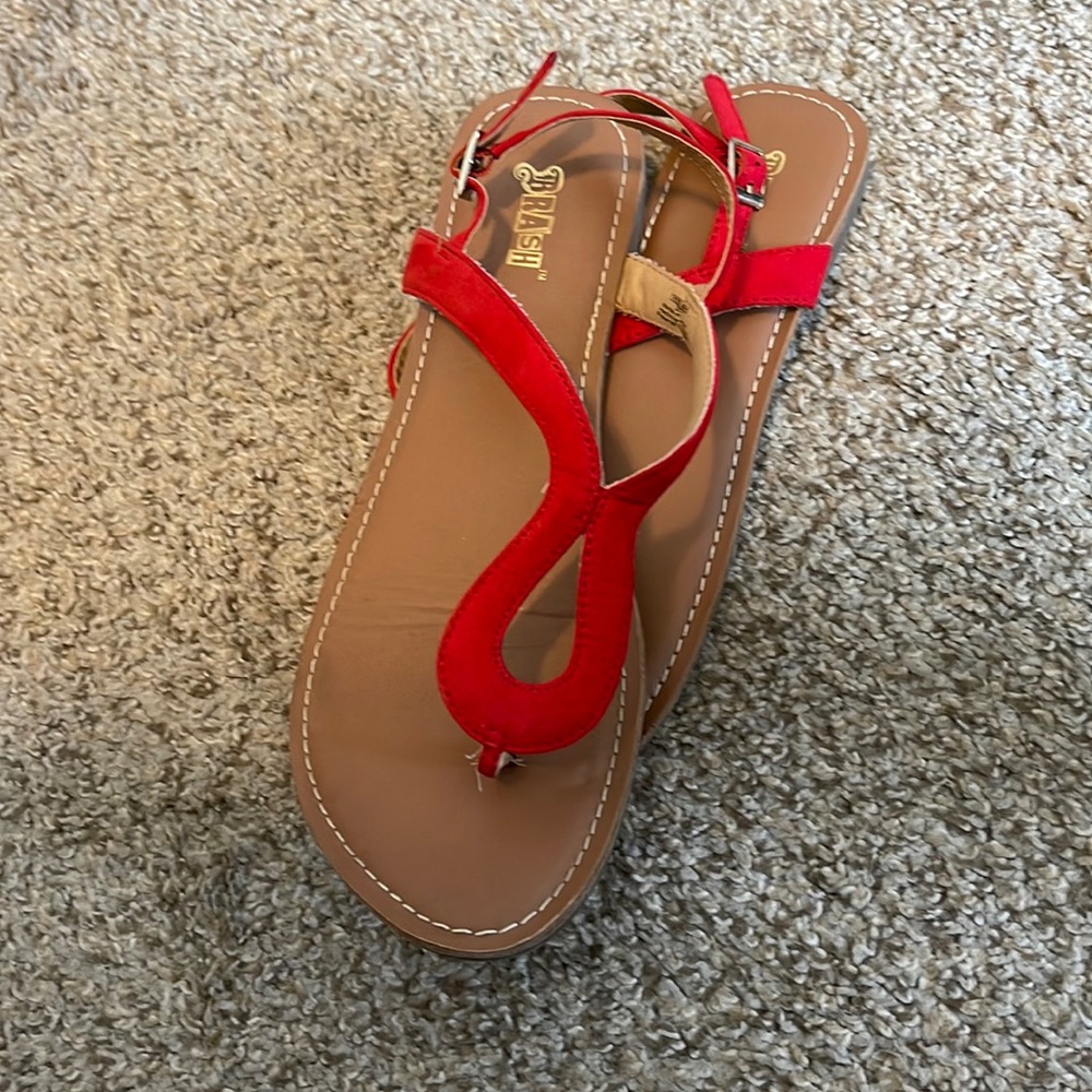 Red summer sandals